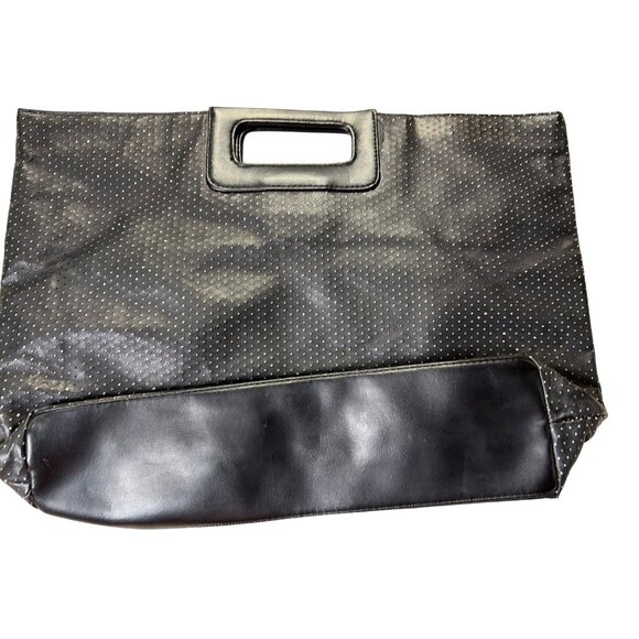 Victoria's Secret Black Tote Bag Sparkle Perforated Design - Picture 2 of 8